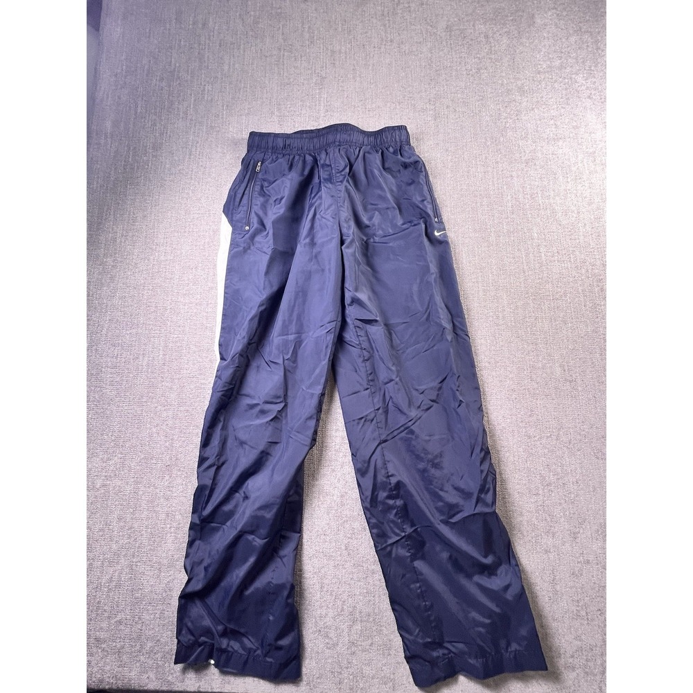 Vintage Nike Track Pants Men's M Blue White Mesh Lined Zip Pockets Windbreaker